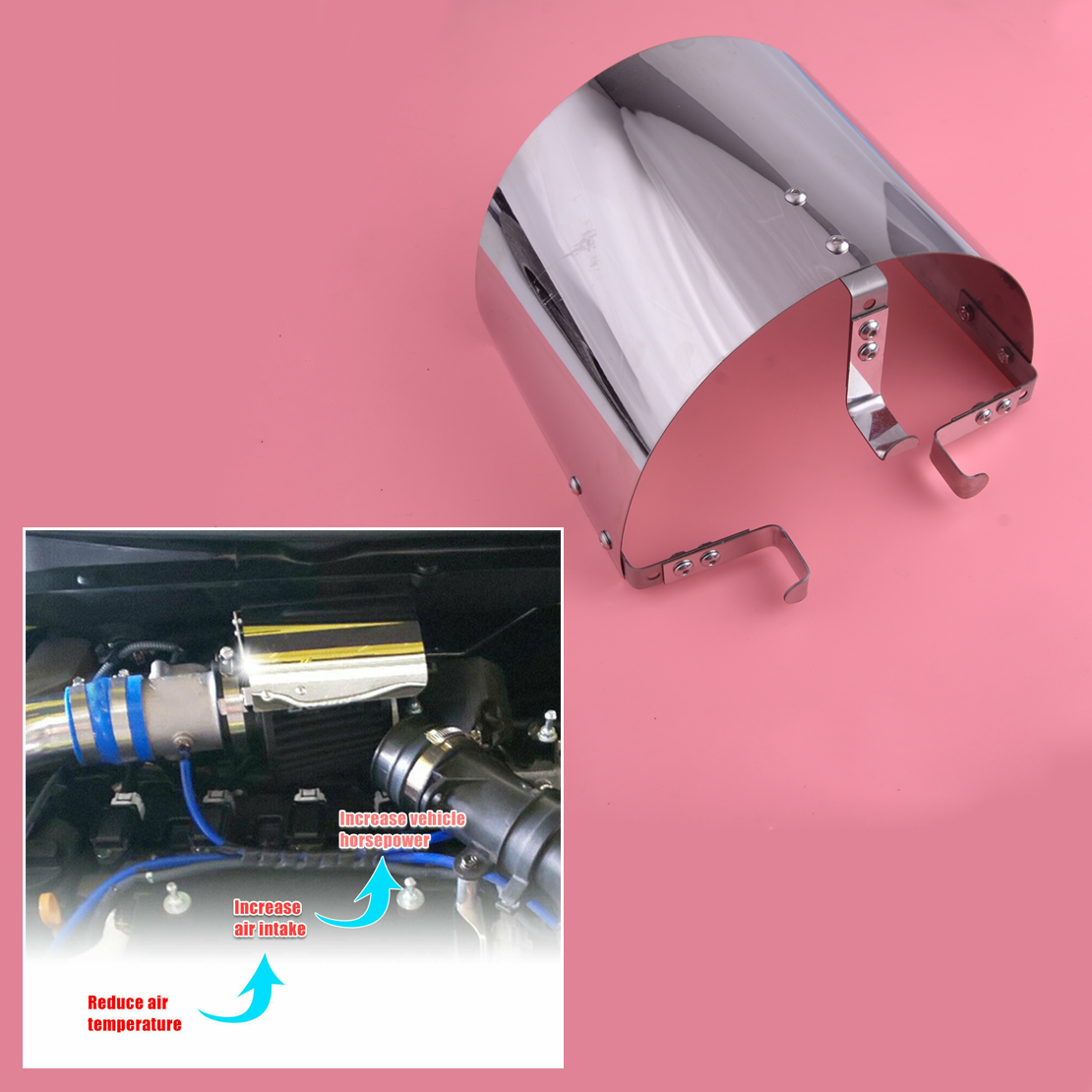 Stainless Steel Universal 2.5"3.5inch Air Intake Filter Heat Shield