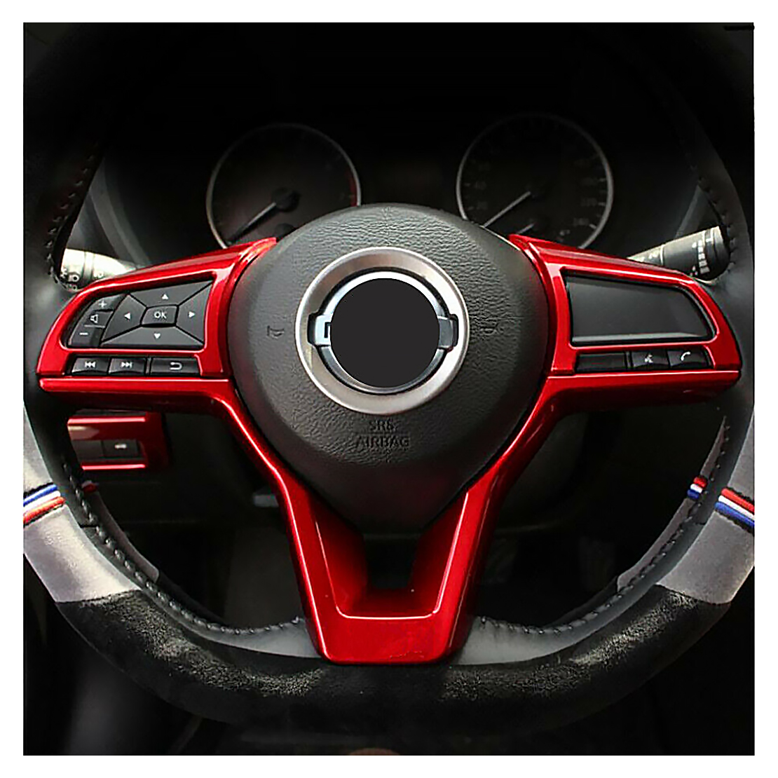 Interior Steering Wheel Cover Trim Strip 3PCS Fit For Nissan Sentra